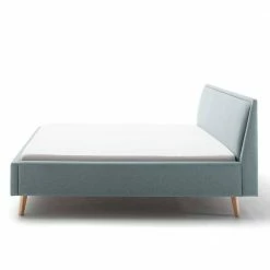 Gepolstertes Bettgestell In Hellblau & Eiche Natur - Adea -Valganios Sales gepolstertes bettgestell in hellblau eiche natur in 160x200 oder 180x200 adea 05