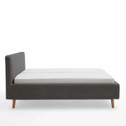 Graues Polsterbett Mit Cord Bezug - Danae 6 Graues Polsterbett Mit Cord Bezug - Danae -Valganios Sales graues polsterbett mit cord bezug holzbeinen aus eiche danae 05