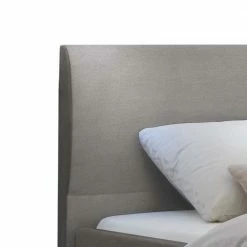 Graues Stoffbett Mit Holzfüßen Nussbaum - Thorau -Valganios Sales graues stoffbett mit holzfuessen nussbaum in 160x200 cm thorau 02