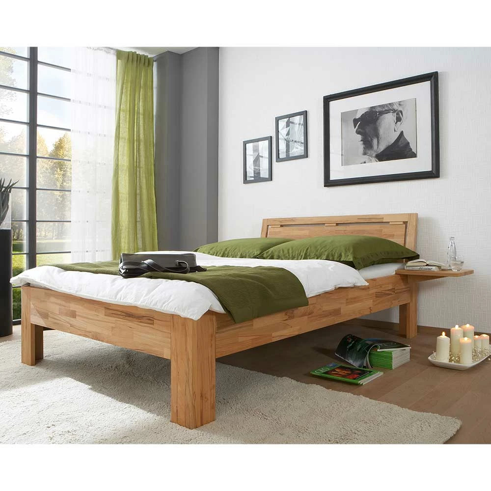 Holz Einzelbett mit Hänge-Nachttisch - Jecana (zweiteilig) Holz Einzelbett Mit Hänge-Nachttisch - Jecana (zweiteilig) -Valganios Sales holz einzelbett mit haenge nachttisch in 100x200 120x200 jecana 01