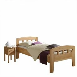 Holz Einzelbett & Nachttisch Als Set - Rudacia (zweiteilig)