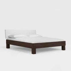 Holzbett Valdis In Buche Wenge Massiv 3 Holzbett Valdis In Buche Wenge Massiv -Valganios Sales holzbett buche wenge massiv mit kopfteil gepolstert kunstleder weiss valdis 01