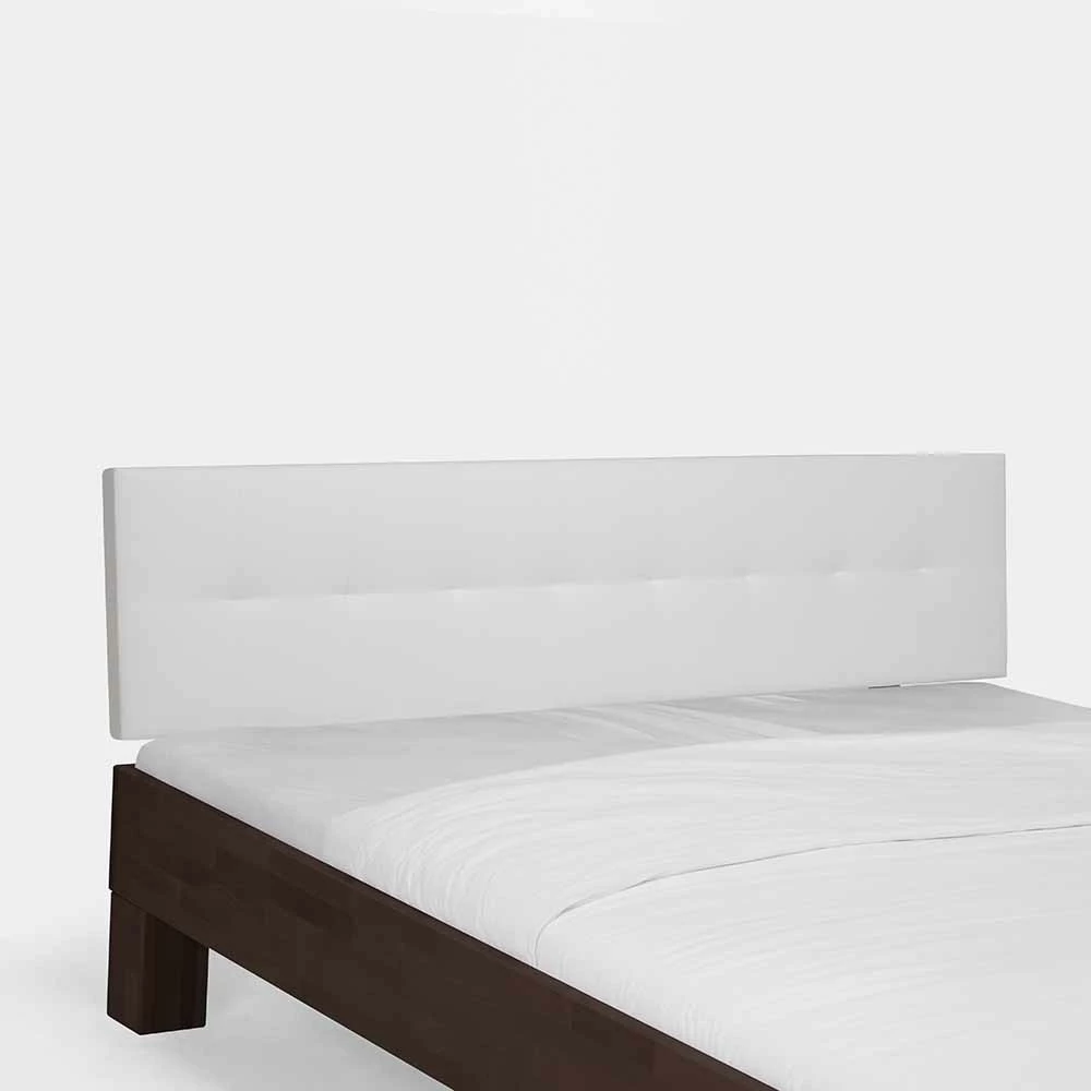 Holzbett Valdis in Buche Wenge massiv Holzbett Valdis In Buche Wenge Massiv -Valganios Sales holzbett buche wenge massiv mit kopfteil gepolstert kunstleder weiss valdis 03