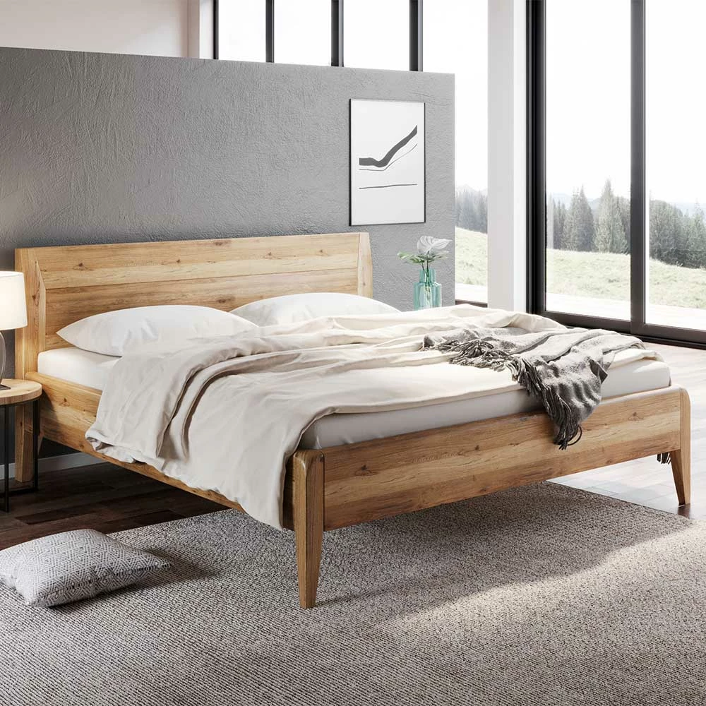 Holzbett in klassischem Design aus Wildeiche - Jenver Holzbett In Klassischem Design Aus Wildeiche - Jenver -Valganios Sales holzbett in klassischem design aus wildeiche in drei breiten im shop jenver 01