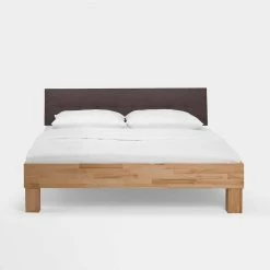 Holzbett Massiv Wins Mit Polster-Kopfteil Kunstleder Braun 5 Holzbett Massiv Wins Mit Polster-Kopfteil Kunstleder Braun -Valganios Sales holzbett massiv polster kopfteil kunstleder braun kernbuche natur geoelt wins 03