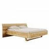 Holzbett Mit Breitem Kopfteil & Kufen Gestell - Tonina 1 Holzbett Mit Breitem Kopfteil & Kufen Gestell - Tonina -Valganios Sales holzbett mit breitem kopfteil kufen gestell aus wildeiche massivholz tonina f