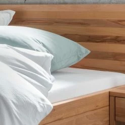 Holzbett Mit Kopfteil Aus Kernbuche - Izmaldon 4 Holzbett Mit Kopfteil Aus Kernbuche - Izmaldon -Valganios Sales holzbett mit kopfteil aus kernbuche geoeltes massivholz izmaldon 03