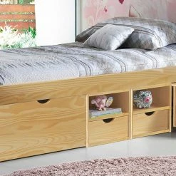 Holzbett Francena Mit Schubladen (zweiteilig) 5 Holzbett Francena Mit Schubladen (zweiteilig) -Valganios Sales holzbett schubladen kiefer massiv francena 03
