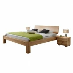 Holzbett Und Nachtschränke Josch In Kernbuche Massiv Geölt (dreiteilig)