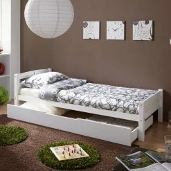 Holzbett Soltrian In Weiß -Valganios Sales holzbett weiss bettkasten soltrian 03