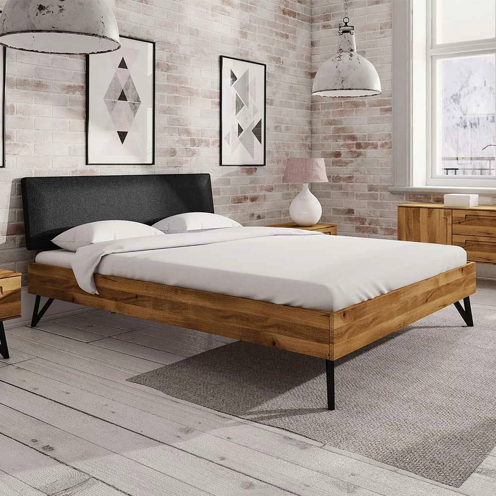 Industrial Bett mit 190 cm Länge - Mandirov Industrial Bett Mit 190 Cm Länge - Mandirov -Valganios Sales industrial bett mit 190 cm laenge aus wildeiche massivholz stahl mandirov 01