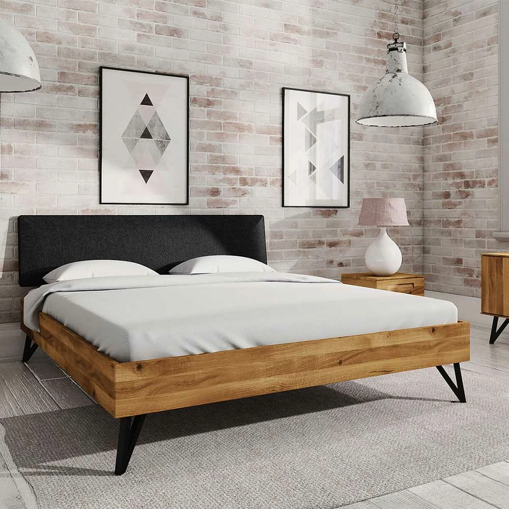 Industrial Bett mit 190 cm Länge - Mandirov Industrial Bett Mit 190 Cm Länge - Mandirov -Valganios Sales industrial bett mit 190 cm laenge aus wildeiche massivholz stahl mandirov 03