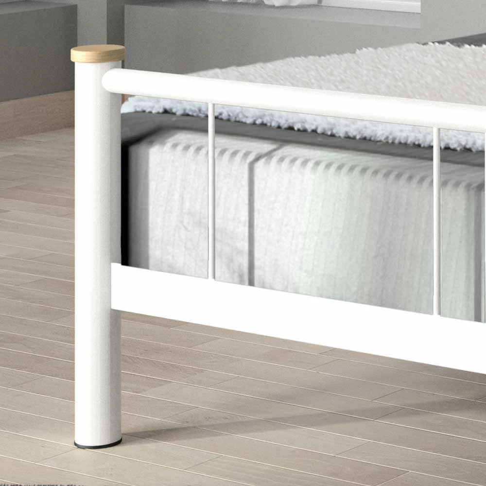 Jugendbett Nuro in Weiß Stahl Jugendbett Nuro In Weiß Stahl -Valganios Sales jugendbett weiss stahl eiche massiv nuro 02