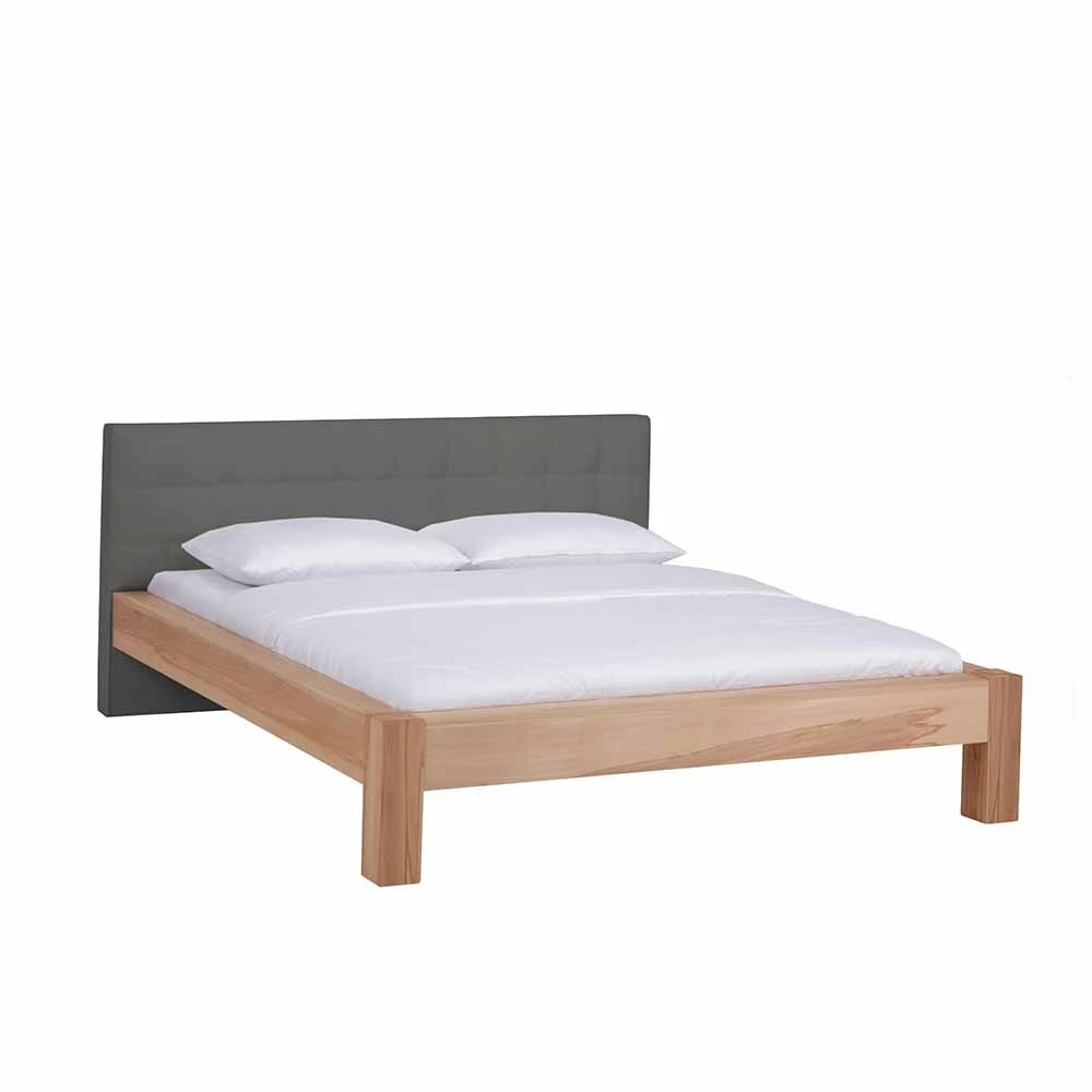 Kernbuche Bett Pandaua mit Polster-Kopfteil in Grau Kernbuche Bett Pandaua Mit Polster-Kopfteil In Grau -Valganios Sales kernbuche bett polster kopfteil in grau als doppelbett auch in ueberlaenge pandaua f