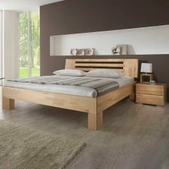 Kernbuche Bett Issiaco Und Zwei Nachtschränke (dreiteilig) -Valganios Sales kernbuche bett zwei nachtschraenke doppelbett 140cm 160cm 180cm issiaco 01