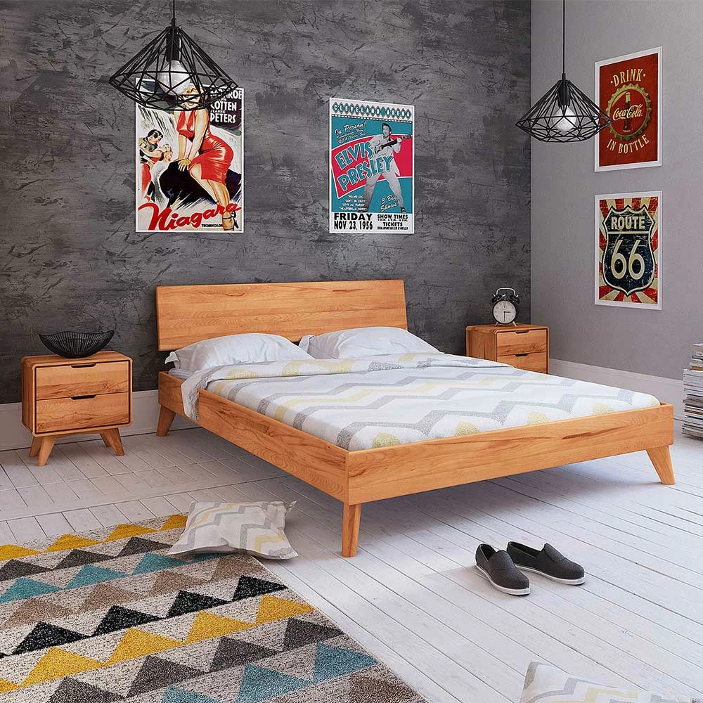 Kernbuche Ehebett In Unterlänge - Junola I (dreiteilig) 4 Kernbuche Ehebett In Unterlänge - Junola I (dreiteilig) – Bild 2