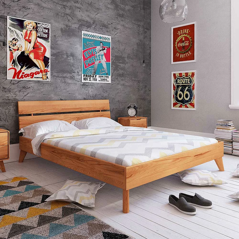 Kernbuche Massivholzbett mit Unterlänge 190 - Junola I Kernbuche Massivholzbett Mit Unterlänge 190 - Junola I -Valganios Sales kernbuche massivholzbett mit unterlaenge 190 als einzelbett doppelbett junola i 01