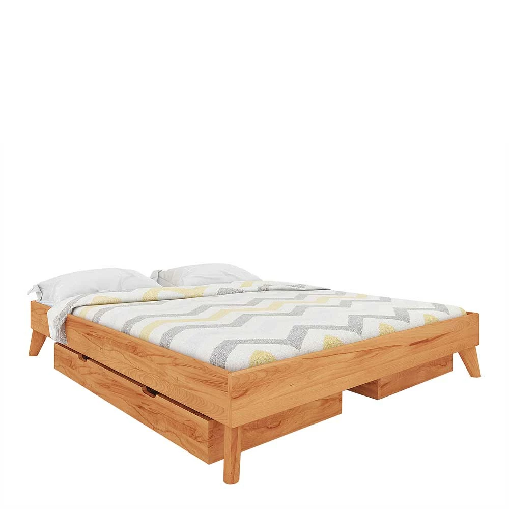 Kernbuche Massivholzbett ohne Kopfteil - Junola II Kernbuche Massivholzbett Ohne Kopfteil - Junola II -Valganios Sales kernbuche massivholzbett ohne kopfteil mit 2 bettkaesten als doppelbett junola ii 01