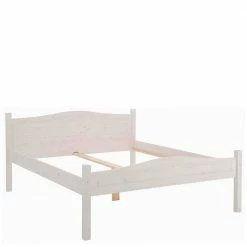 Kiefer Massivholzbett In Weiß Lasiert - Ugo