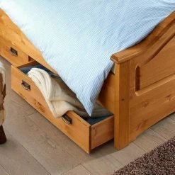 Landhaus Doppelbett Set In Kiefer - Vocoja (dreiteilig) -Valganios Sales landhaus doppelbett set in kiefer bettkaesten optional vocoja 03