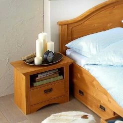 Landhaus Doppelbett Set In Kiefer - Vocoja (dreiteilig) -Valganios Sales landhaus doppelbett set in kiefer bettkaesten optional vocoja 05