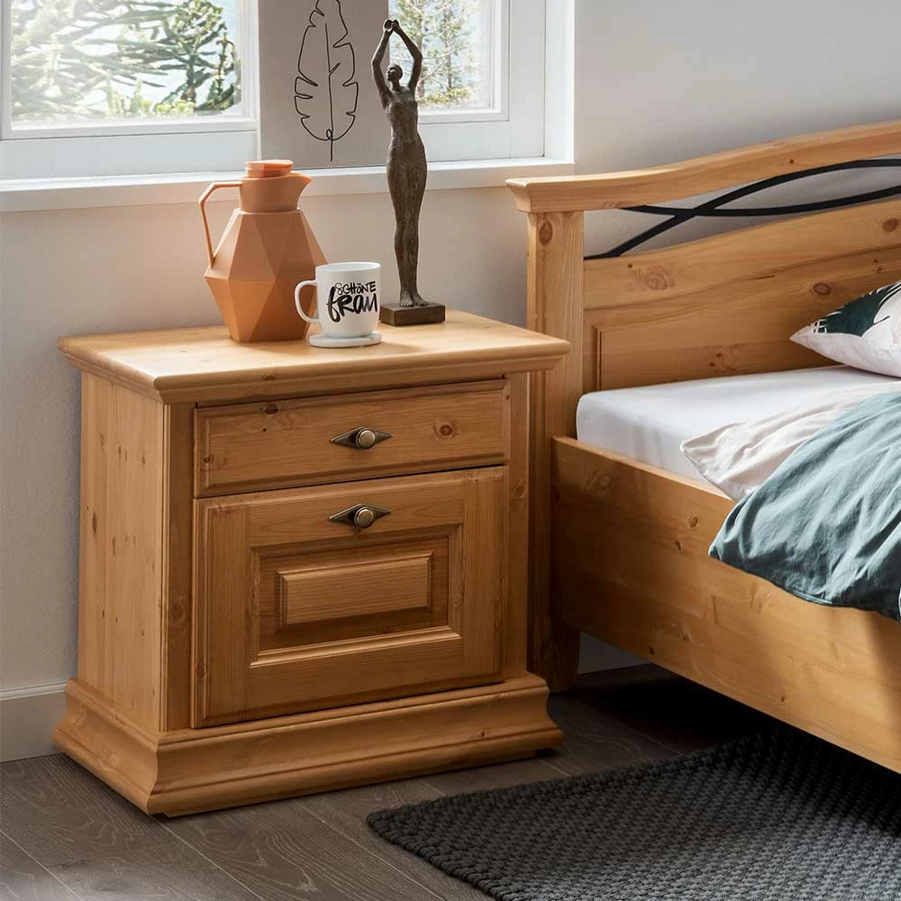 Landhaus Holzbett in Eichefarben gebeizt - Vlota Landhaus Holzbett In Eichefarben Gebeizt - Vlota -Valganios Sales landhaus holzbett in eichefarben gebeizt optional inklusive nachttischen vlota 05