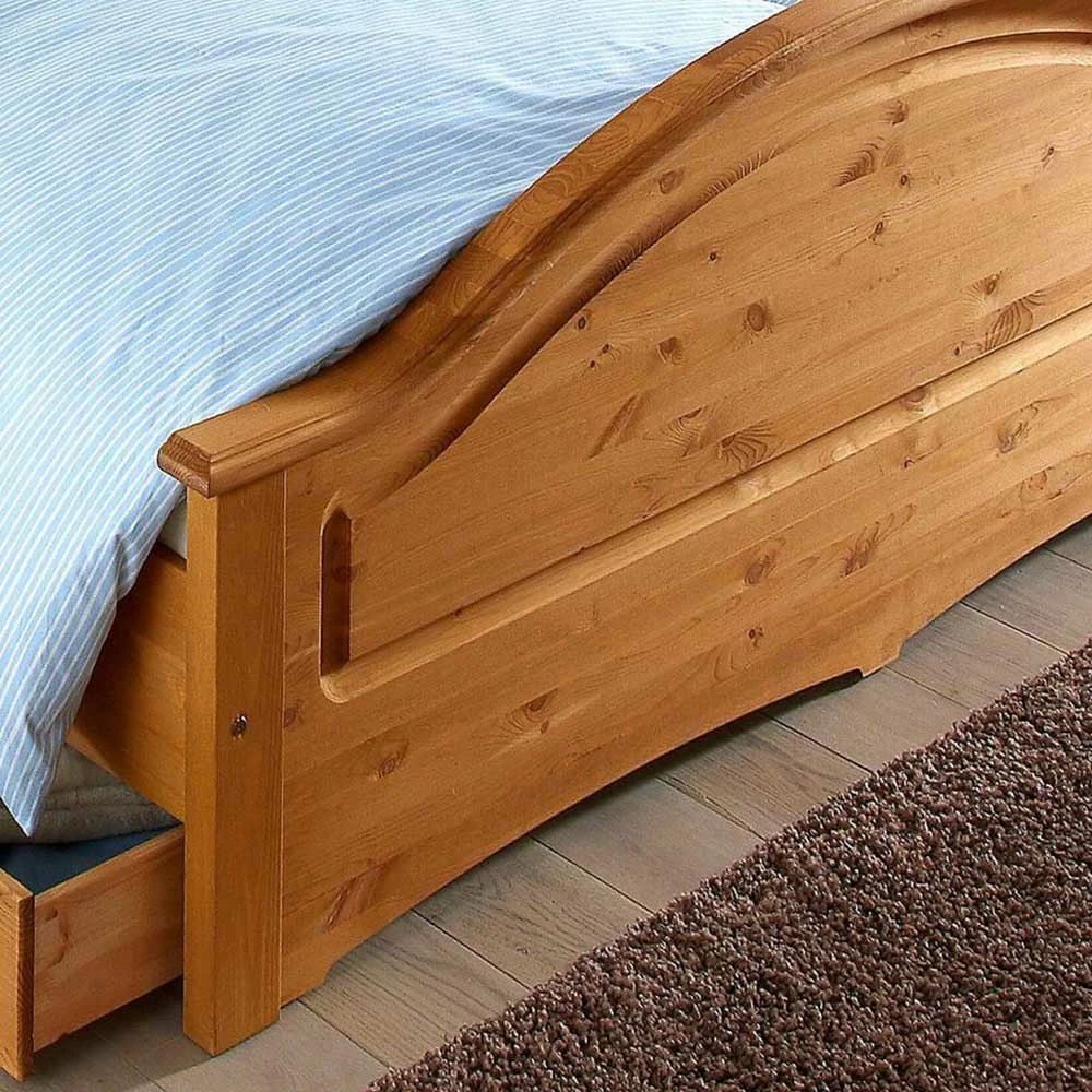 Landhaus Holzbett In Kiefer Natur - Vocoja 4 Landhaus Holzbett In Kiefer Natur - Vocoja – Bild 2