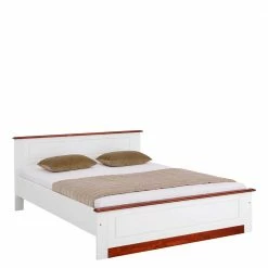 Landhaus Holzbett In Weiß & Kirschbaum - Vendirai 4 Landhaus Holzbett In Weiß & Kirschbaum - Vendirai -Valganios Sales landhaus holzbett in weiss kirschbaum optional mit schubladen vendirai 02