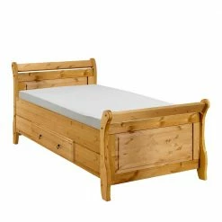 Landhaus Kiefernholz Bett Mit Schublade - Cabressan