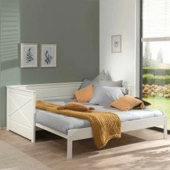 Landhaus Kojenbett Zum Ausziehen - Tradora -Valganios Sales landhaus kojenbett zum ausziehen in weiss aus kiefer mdf tradora 03