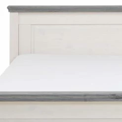 Landhaus Massivholzbett In Weiß & Grau - Mirandesca -Valganios Sales landhaus massivholzbett in weiss grau aus lackierter kiefer mirandesca 02