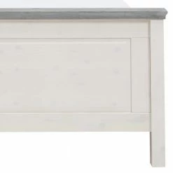 Landhaus Massivholzbett In Weiß & Grau - Mirandesca -Valganios Sales landhaus massivholzbett in weiss grau aus lackierter kiefer mirandesca 04