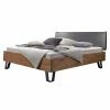 Loft Design Bett Earl Mit Wildeiche Massiv -Valganios Sales loft design bett wildeiche massiv kopfteil mit kunstleder grau metallfuesse earl f