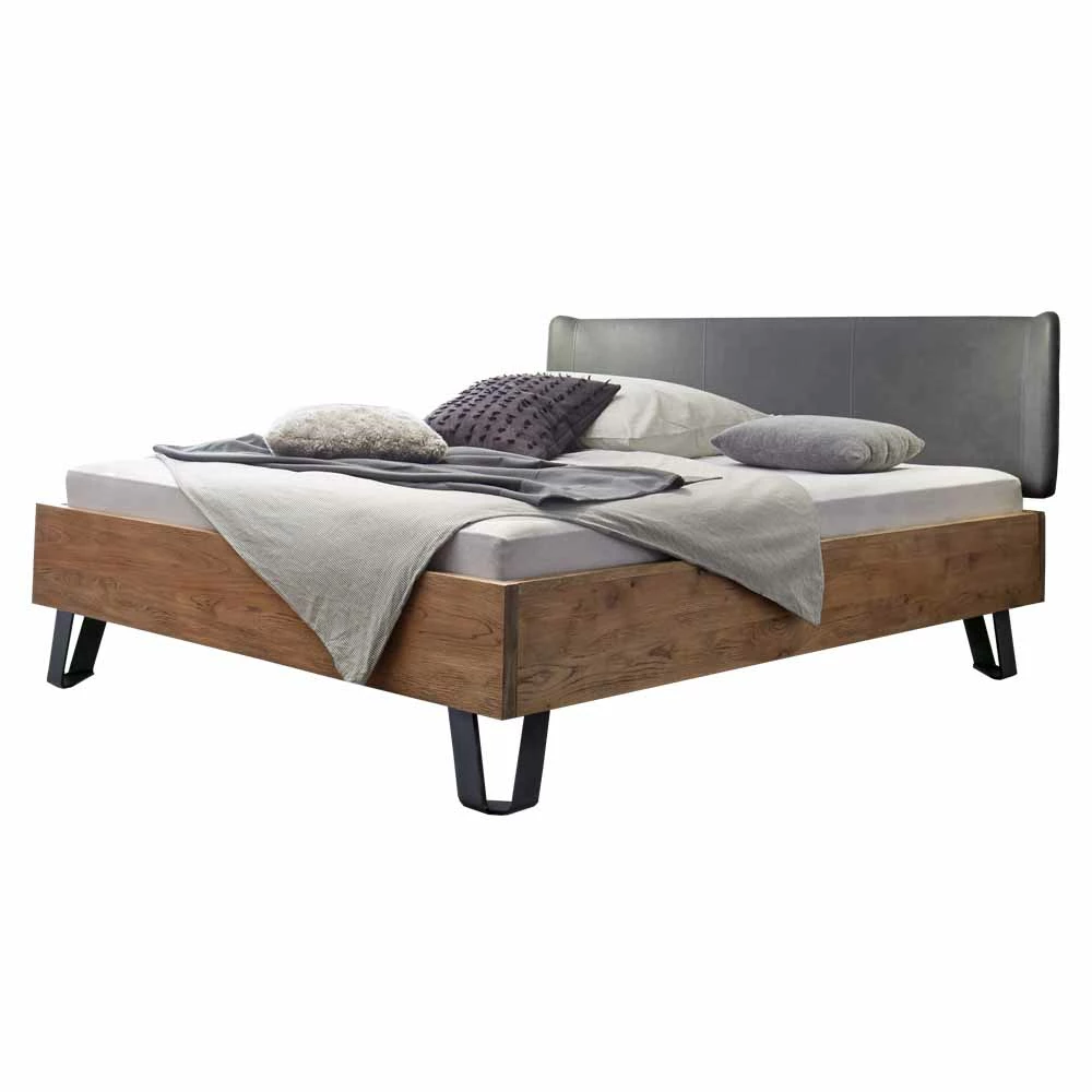 Loft Design Bett Earl mit Wildeiche massiv Loft Design Bett Earl Mit Wildeiche Massiv -Valganios Sales loft design bett wildeiche massiv kopfteil mit kunstleder grau metallfuesse earl f
