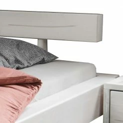 Massives Balkenbett In Weiß Lasiert - Restania -Valganios Sales massives balkenbett in weiss lasiert aus kiefer in drei groessen restania 03