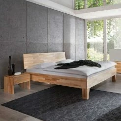 Massivholz Einzelbett Sascha Mit Nachtkommode Im Set (zweiteilig) -Valganios Sales massivholz einzelbett nachtkommode im set kernbuche natur geoelt sascha 01