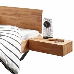 Massivholzbett & Hänge-Nachttische - Zirack (dreiteilig) -Valganios Sales massivholzbett haenge nachttische aus kernbuche massivholz zirack 03