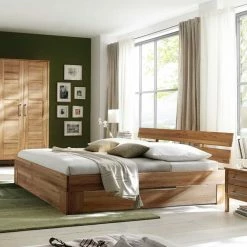 Massivholzbett Lianzo Aus Kernbuche (dreiteilig) -Valganios Sales massivholzbett kernbuche bettkasten lianzo 01