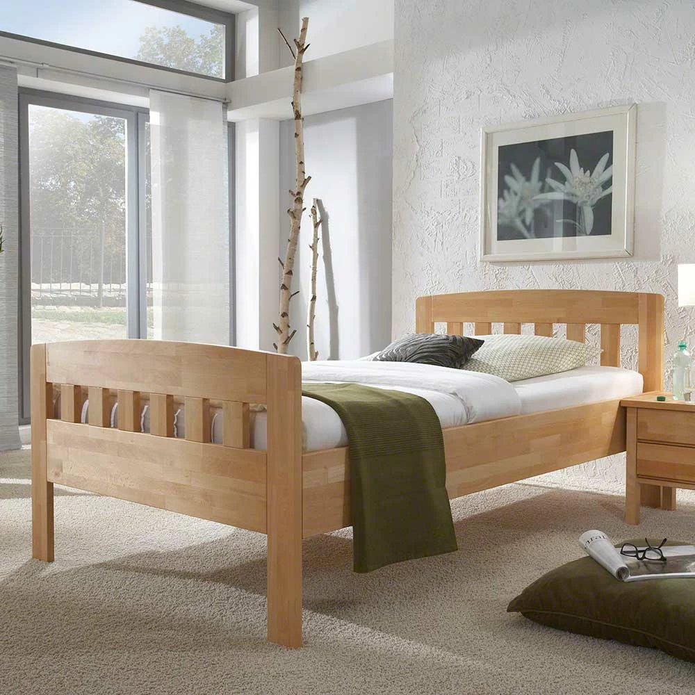 Massivholzbett Greeno mit Kopf- und Fußteil Massivholzbett Greeno Mit Kopf- Und Fußteil -Valganios Sales massivholzbett kopf und fussteil kernbuche natur geoelt greeno 01