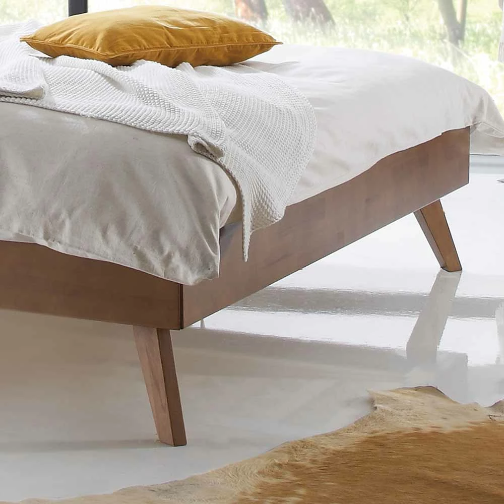 Massivholzbett Second mit schrägen Füßen Massivholzbett Second Mit Schrägen Füßen -Valganios Sales massivholzbett mit schraegen fuessen in buche second 02