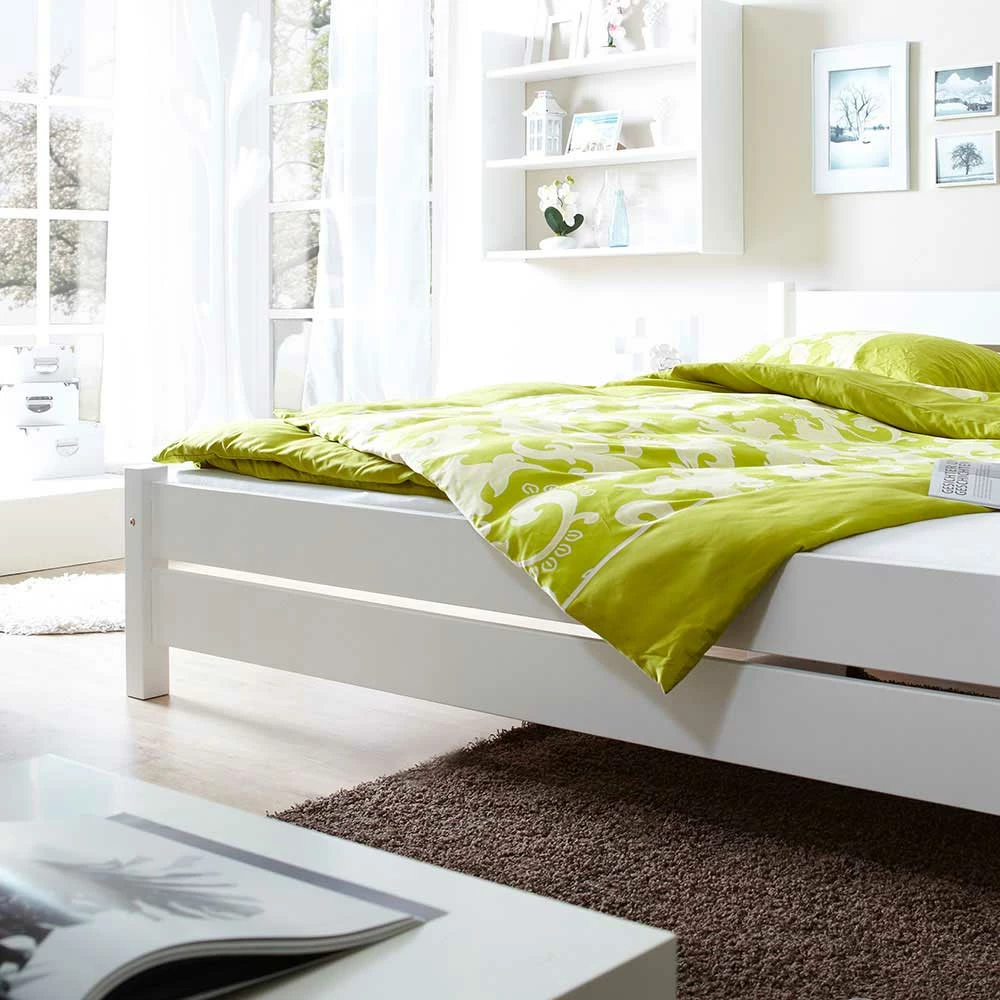 Massivholzbett Alta in Weiß Massivholzbett Alta In Weiß -Valganios Sales massivholzbett weiss 180x200 alta 02
