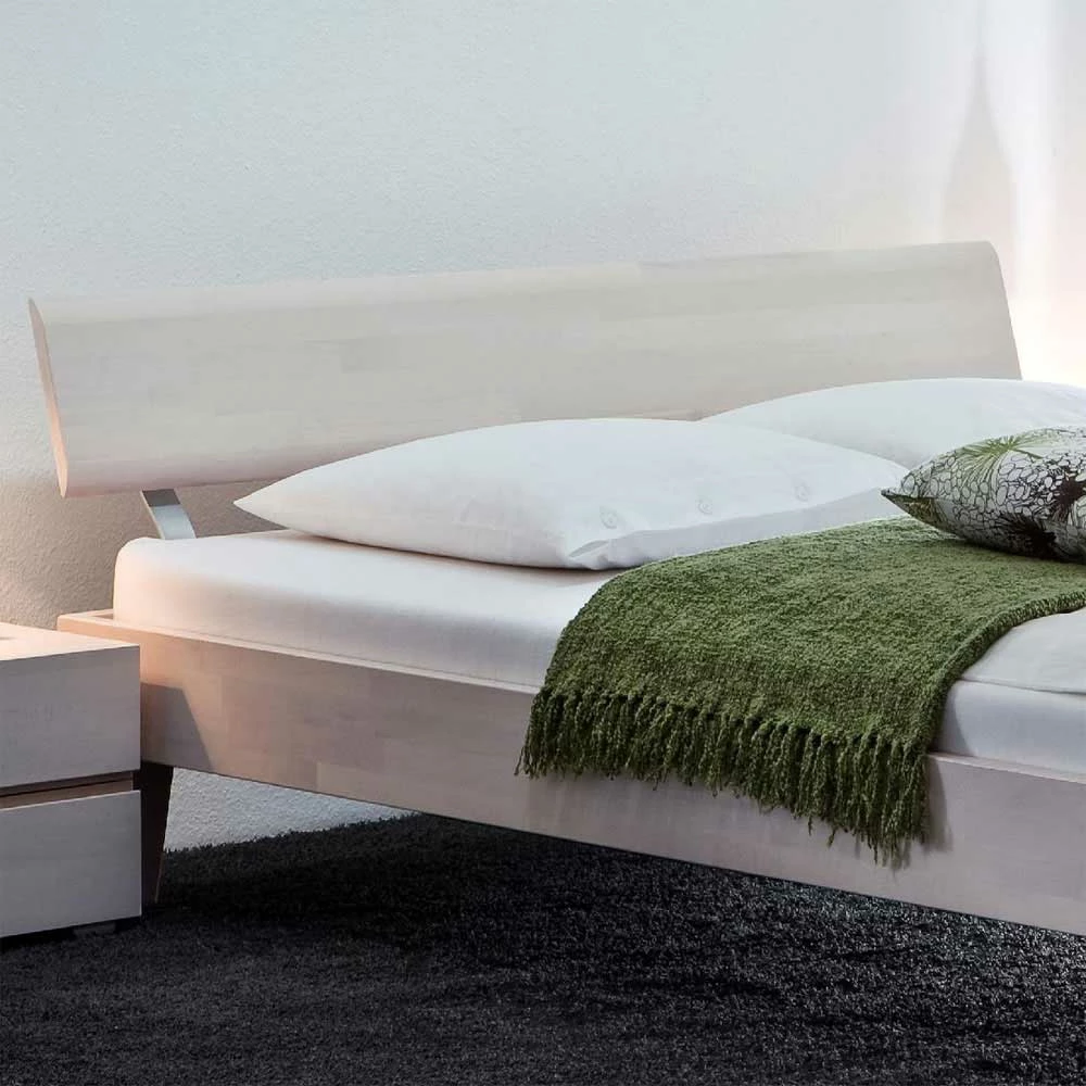 Massivholzbett Edward in Weiß Massivholzbett Edward In Weiß -Valganios Sales massivholzbett weiss buche edward 02