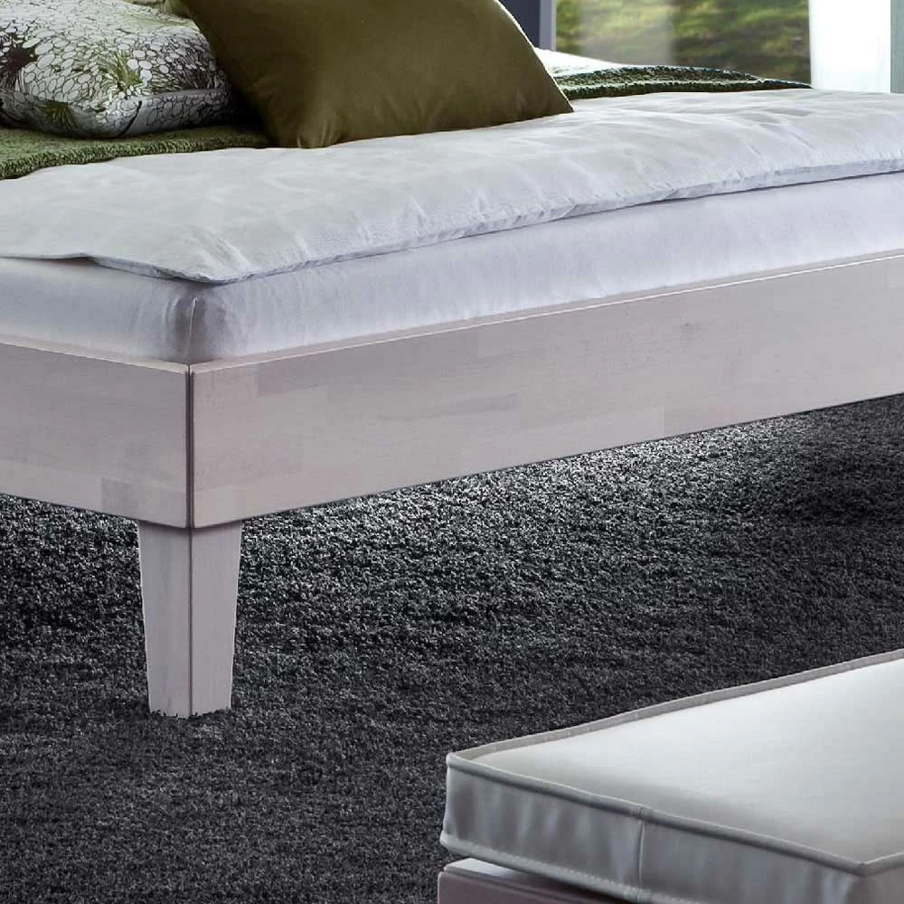 Massivholzbett Edward in Weiß Massivholzbett Edward In Weiß -Valganios Sales massivholzbett weiss buche edward 03