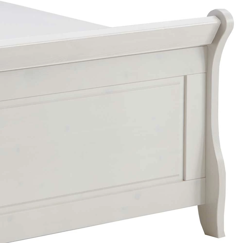 Modernes Landhausbett in Weiß - Kazanova Modernes Landhausbett In Weiß - Kazanova -Valganios Sales modernes landhausbett in weiss aus kiefer massivholz kazanova 04