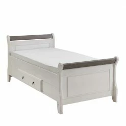 Modernes Landhausbett In Weiß & Grau - Caneon -Valganios Sales modernes landhausbett in weiss grau 90x200 oder 100x200 caneon 01