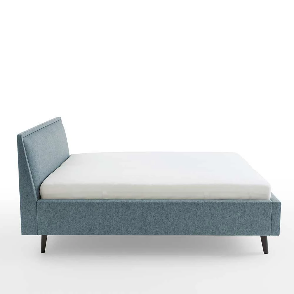 Modernes Polsterbett in Blaugrau Stoff - Sunhide Modernes Polsterbett In Blaugrau Stoff - Sunhide -Valganios Sales modernes polsterbett in blaugrau stoff mit holzbeinen in schwarz sunhide 06