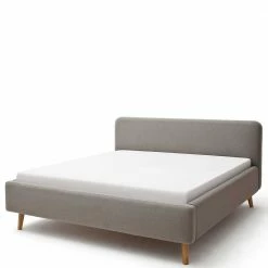 Modernes Stoff Doppelbett In Taupe - Vivien 5 Modernes Stoff Doppelbett In Taupe - Vivien -Valganios Sales modernes stoff doppelbett in taupe mit holzbeinen in eiche vivien 03