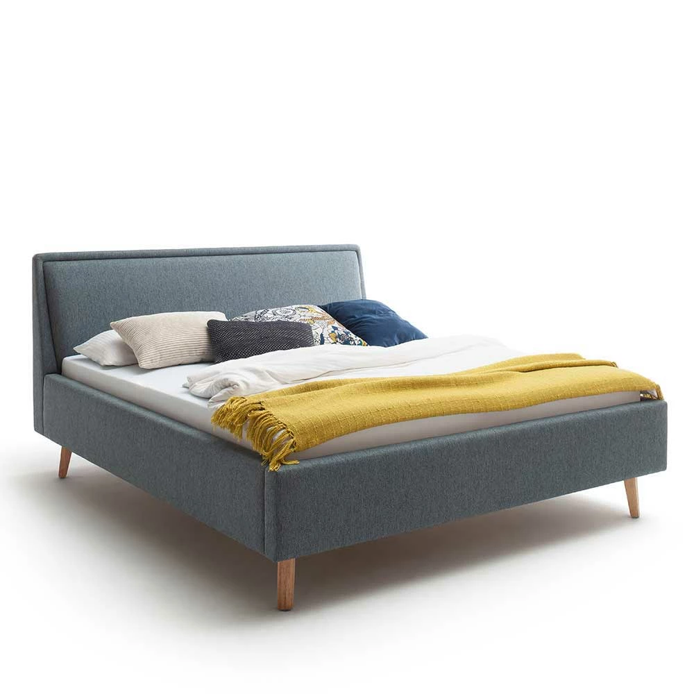 Polsterbett in Blaugrau & Eiche Natur - Grafics Polsterbett In Blaugrau & Eiche Natur - Grafics -Valganios Sales polsterbett in blaugrau eiche natur moderner scandi chic grafics 02