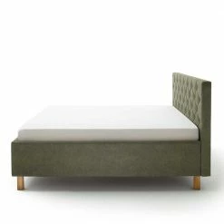 Polsterbett In Oliv Grün & Eiche - Miania 5 Polsterbett In Oliv Grün & Eiche - Miania -Valganios Sales polsterbett in oliv gruen eiche mit bettkasten 160x200 180x200 miania 03