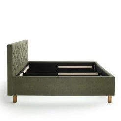 Polsterbett In Oliv Grün & Eiche - Miania 6 Polsterbett In Oliv Grün & Eiche - Miania -Valganios Sales polsterbett in oliv gruen eiche mit bettkasten 160x200 180x200 miania 04